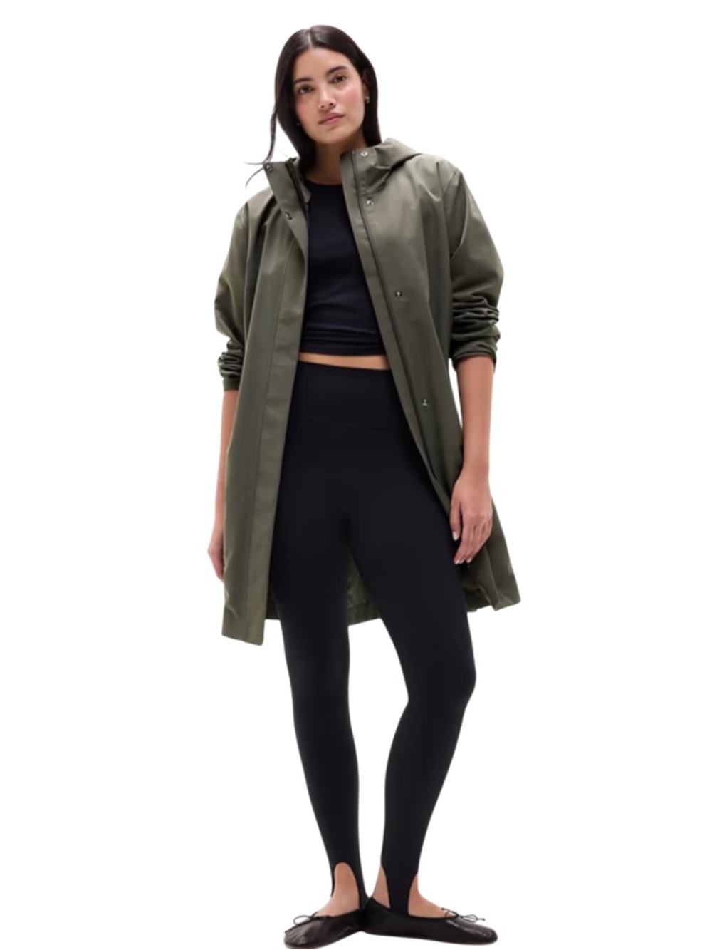 Athleta Rainout Ridge Long Trench In Jungle